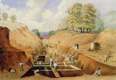 Construction du chemin de fer de Brighton, 1840 - A. Simpson